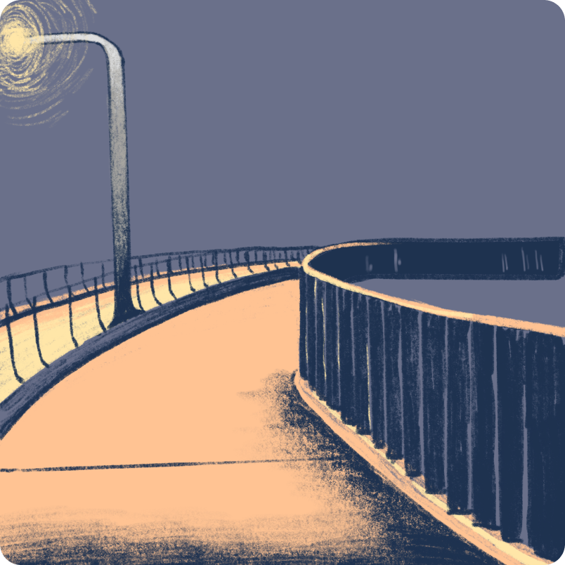 street with a lamp post